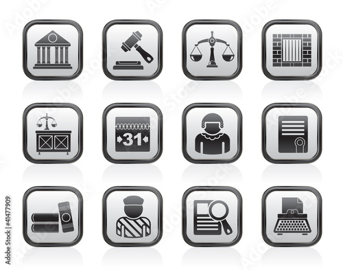 Justice and Judicial System icons - vector icon set