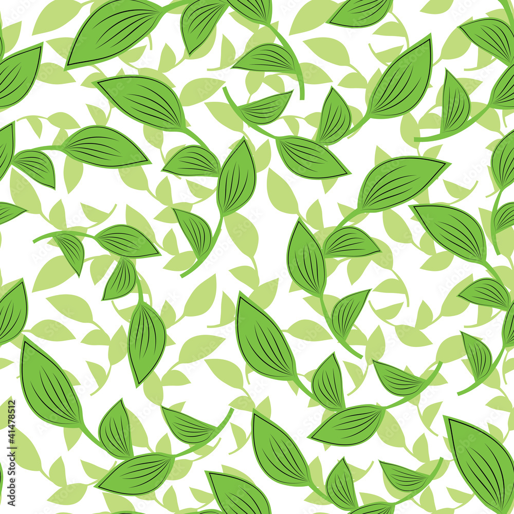 Obraz premium seamless pattern of green leaves