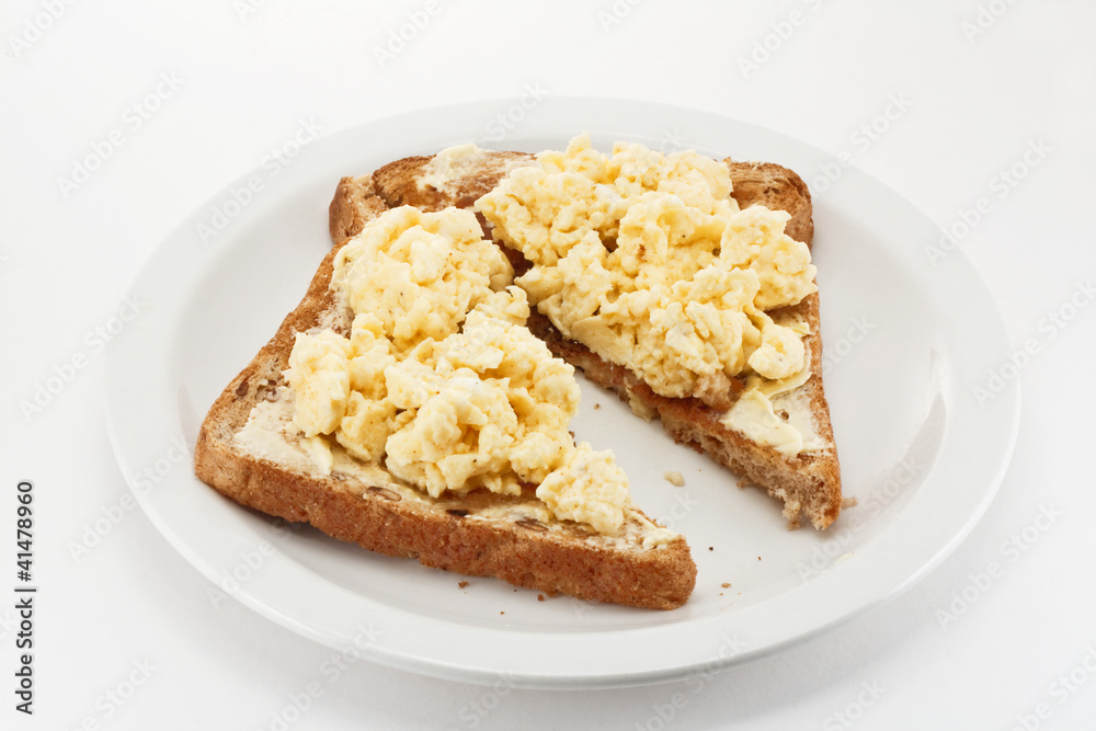Scrambled eggs on toast Scrambled eggs on toast