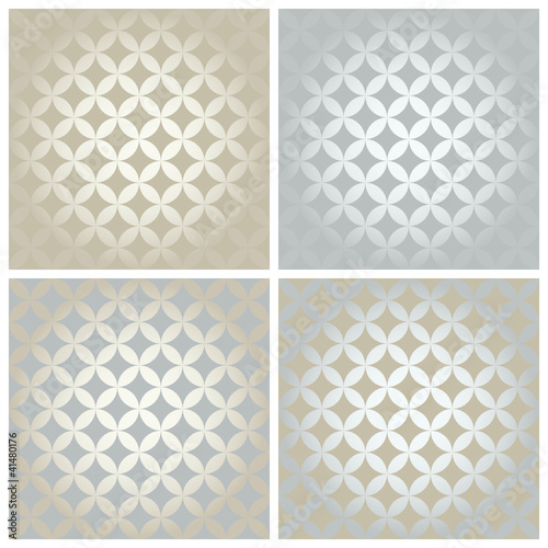 4 Seamless Patterns Retro Gold/Silver