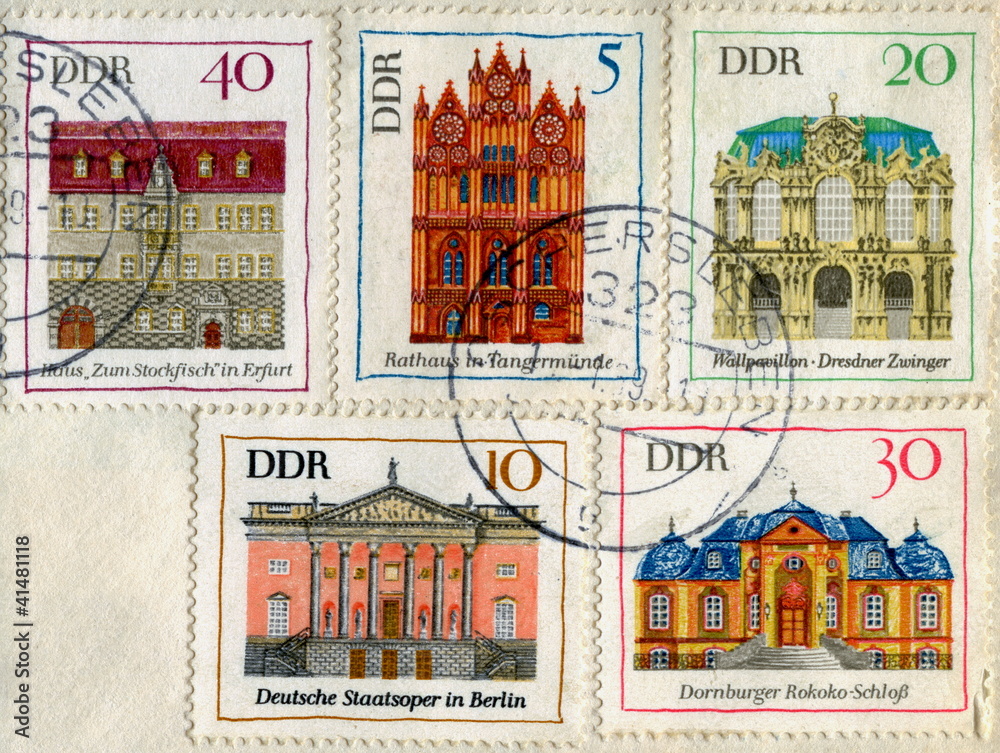 Canceled german stamps 