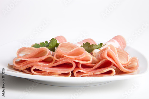 Ham on a plate