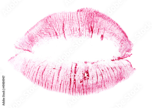 pink lips isolated on white