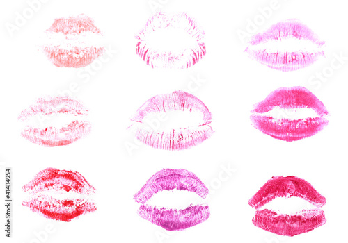 Collection of lips isolated on white