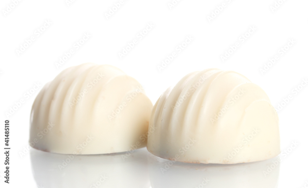 Candy in white chocolate isolated on white Candy in white chocolate isolated on white