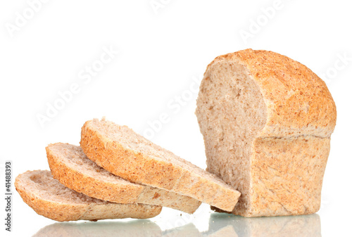 tasty sliced ​​white bread isolated on white