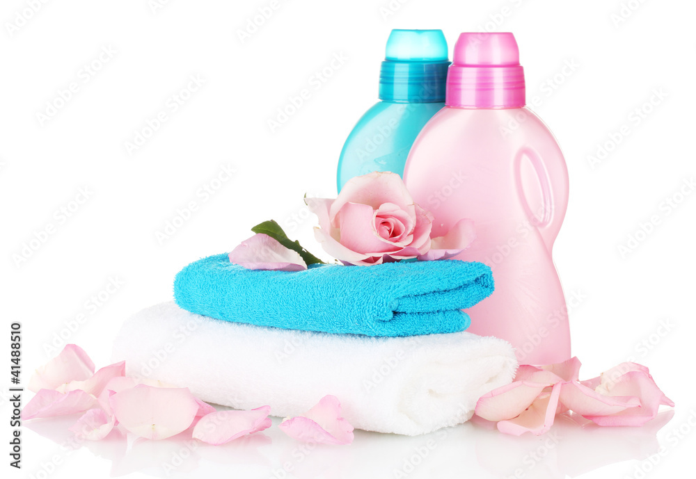 Towel and cleaning isolated on white Towel and cleaning isolated on white