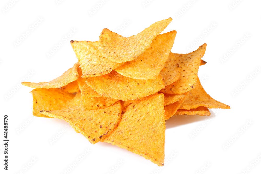 Fototapeta premium tasty potato chips isolated on white