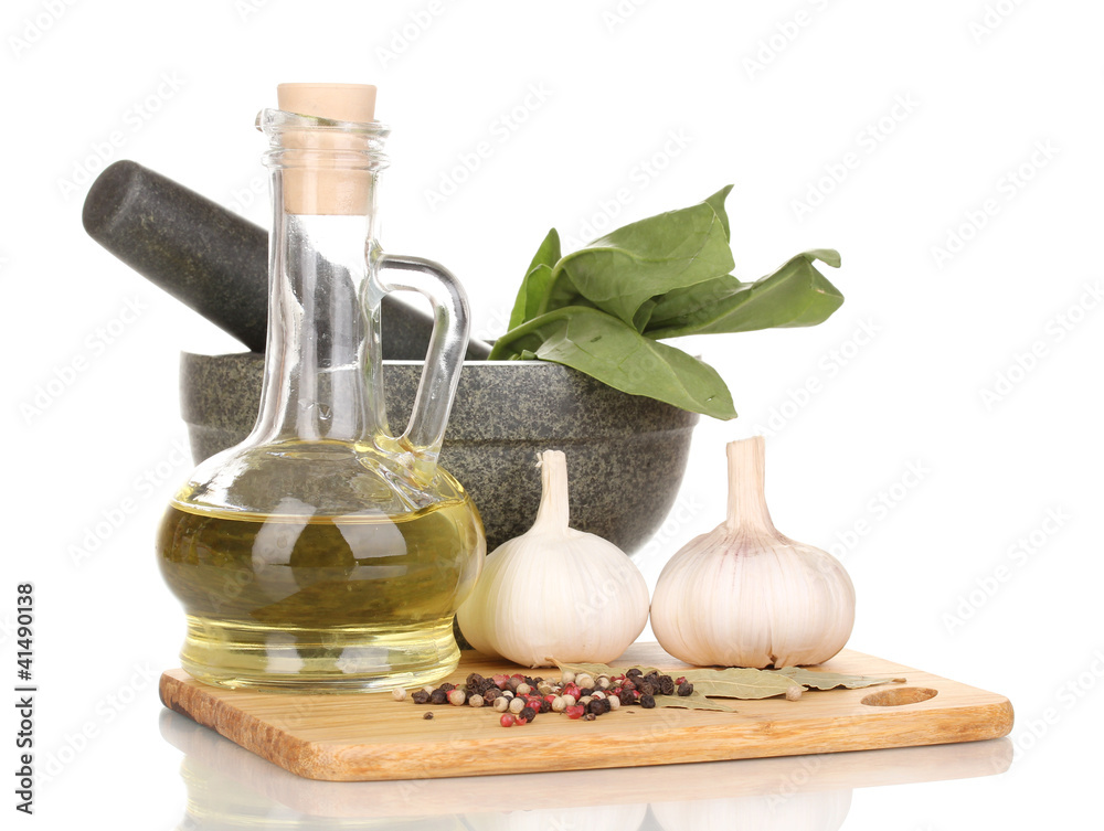 Set of ingredients and spice for cooking isolated on white Set of ingredients and spice for cooking isolated on white