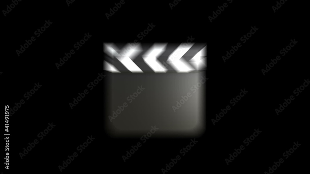 3D animation of a film clapper with alpha matte