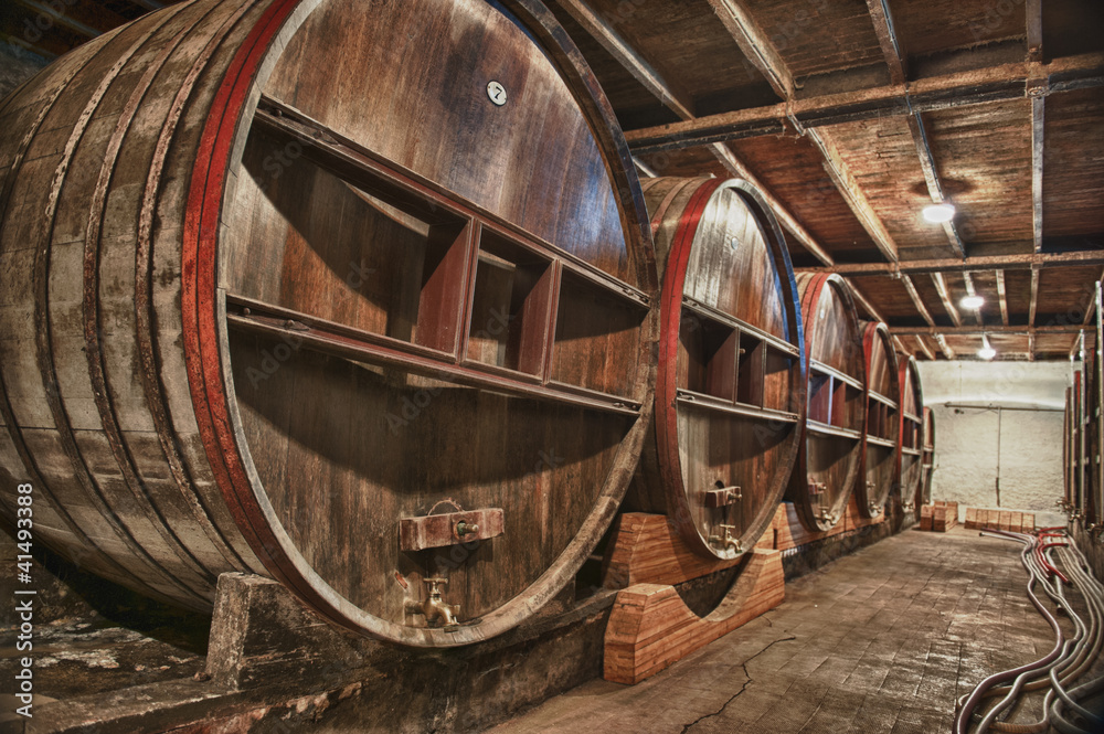 wooden wine barrels