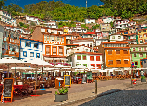 Houses in the old town of Cudillero, Spain photo