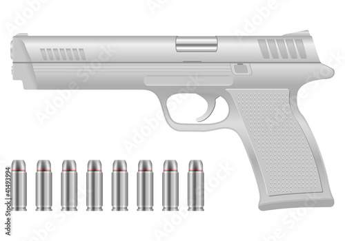 pistol and bullets
