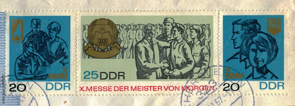 Canceled german stamps 