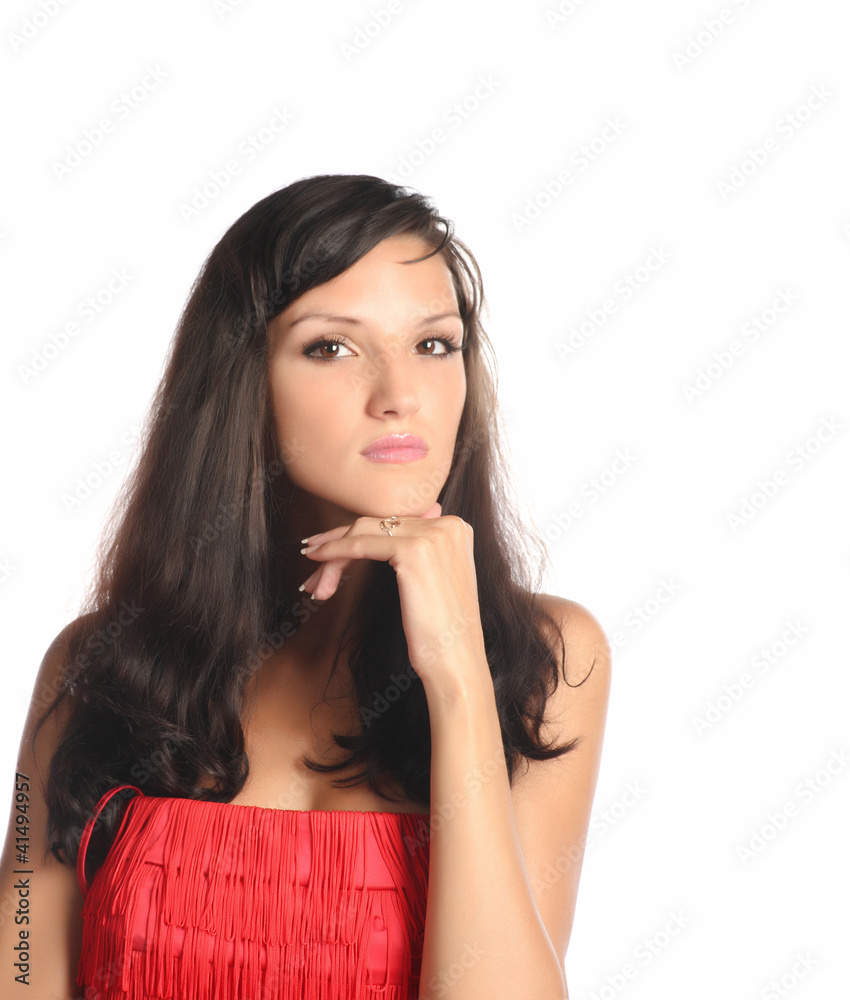 Close-up portrait of beautiful young woman Close-up portrait of beautiful young woman