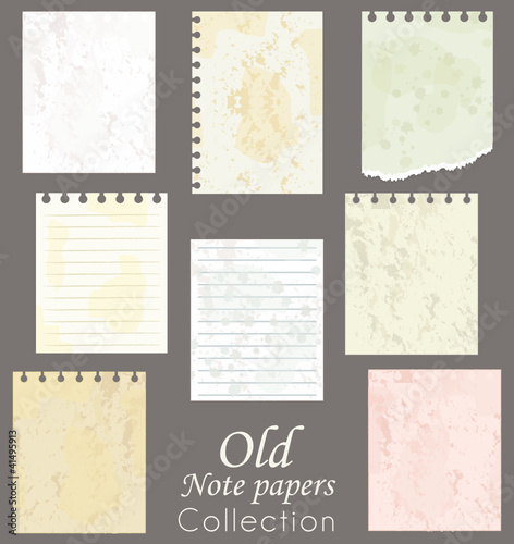 Old note papers collection.