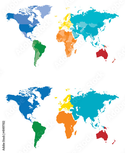 Color Continent and Country map