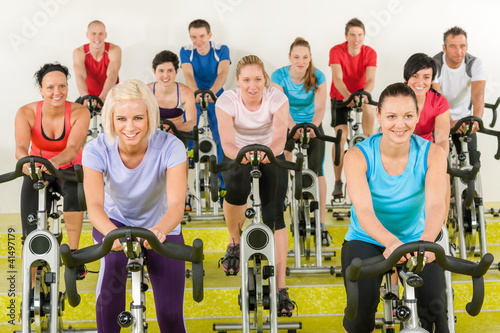 Spinning class at the gym