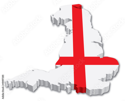 3D England map with flag