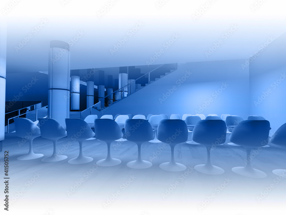 Obraz premium Hospital waiting room, conceptual architecture, clean space.