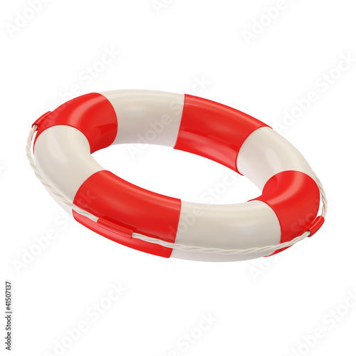 Принти на полотні Red Lifebelt isolated on white background