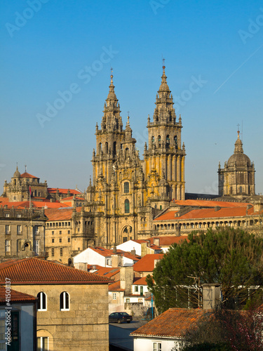 View of Obradoiro Santiago de Compostela cathedral