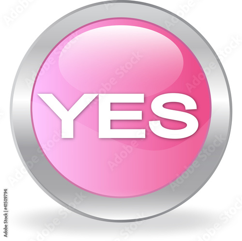 The pink button with "YES" inscription