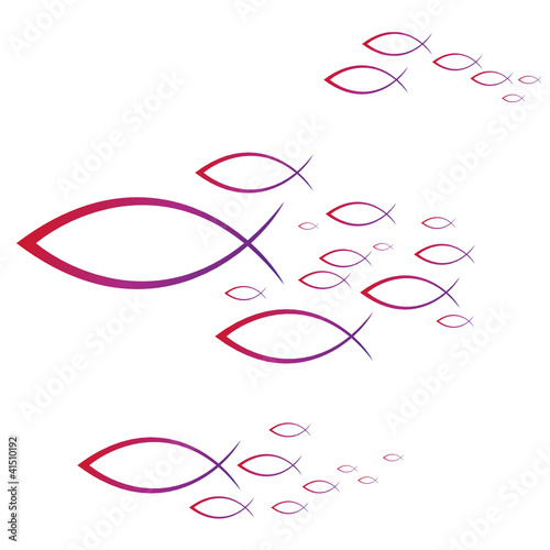 purple ICHTHYS fish symbol background