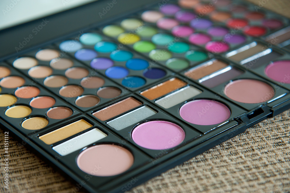Palette of colorful eye shadows. Palette of colorful eye shadows.