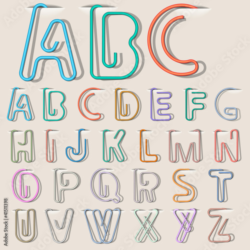 Clip paper alphabet