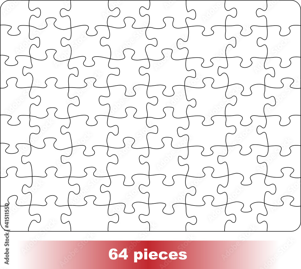Blank puzzle form. 64 pieces. Blank puzzle form. 64 pieces.