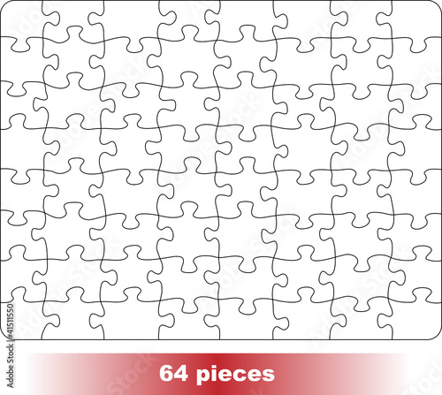 Blank puzzle form. 64 pieces.