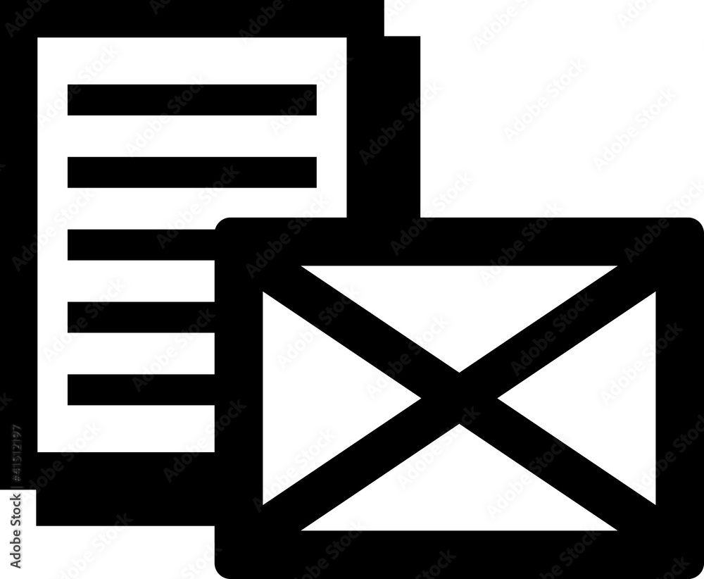 Vector icon isolated on white - Paper letter Vector icon isolated on white - Paper letter