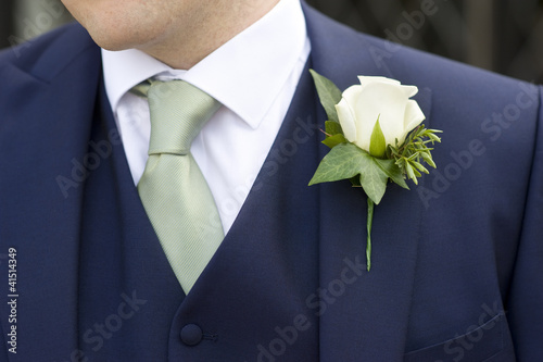 groom with flower