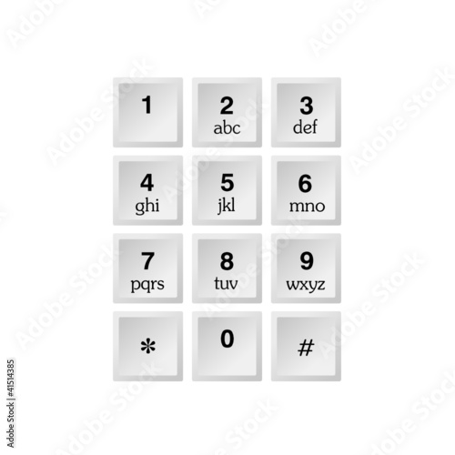 phone number with alphabet keyboard vector illustration
