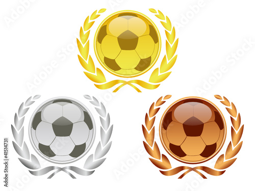 Fußball - Lorbeerkränze Gold, Silber , Bronze
