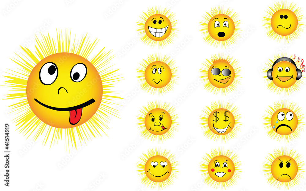 different faces of sun
