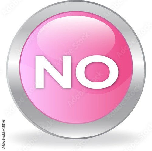 The pink button with "NO" inscription