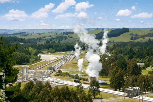 Green energy - geothermal power station photo