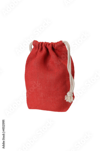 Red decorative rag bag