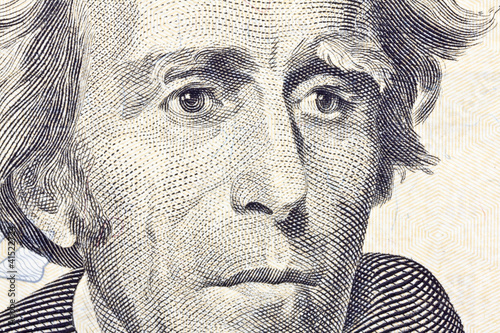 Andrew jackson Macro Close Up US Twenty Dollar Bill photo