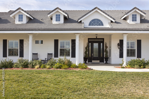 Newly Constructed Modern House Facade