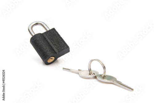 pad lock and keys with clipping path