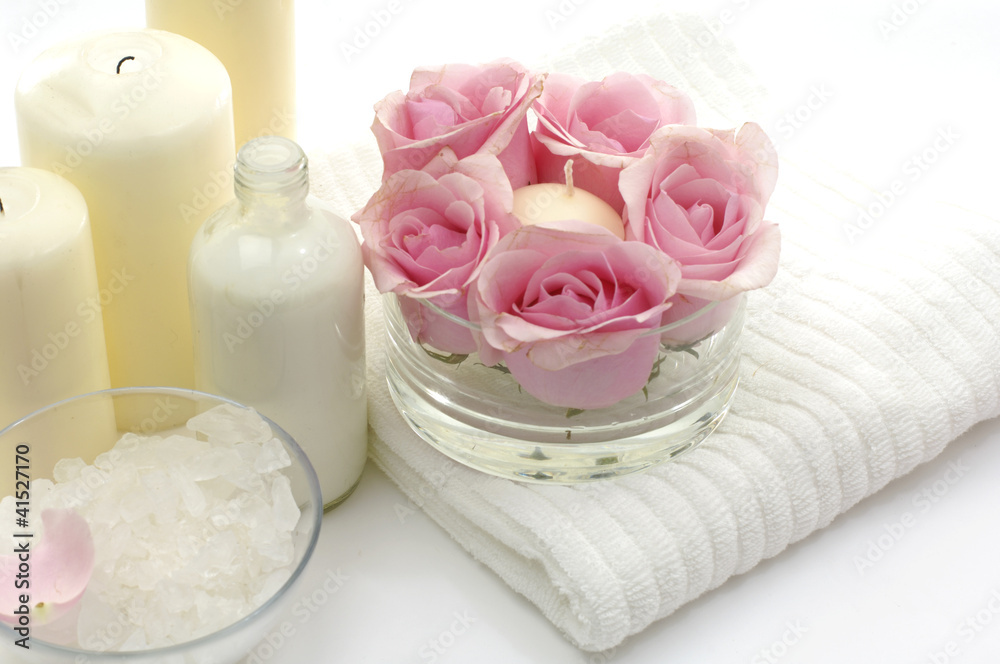 still life for wellness and spa with rose still life for wellness and spa with rose