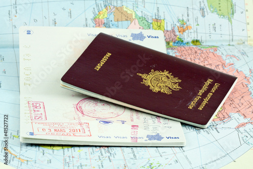 passeports sur carte du monde