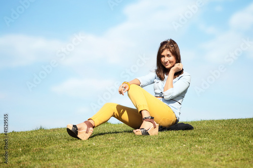 girl on lawn