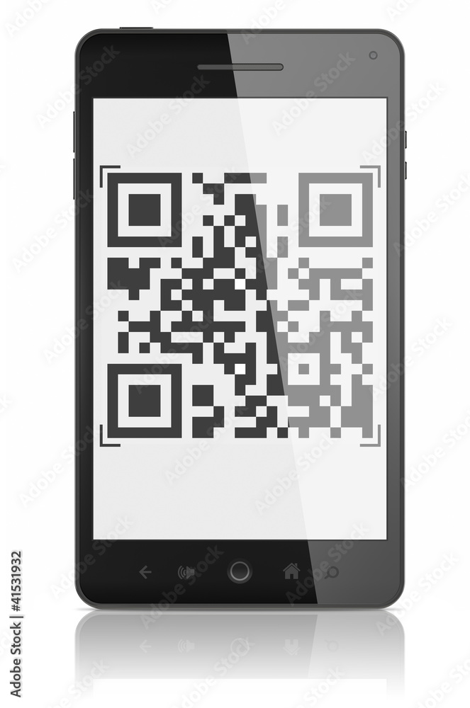 Mobile Smart Phone Showing QR Code Scanner Mobile Smart Phone Showing QR Code Scanner