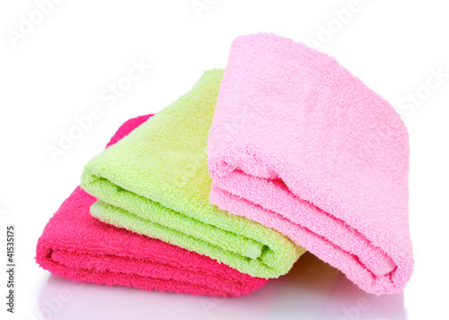 colorful towels isolated on white