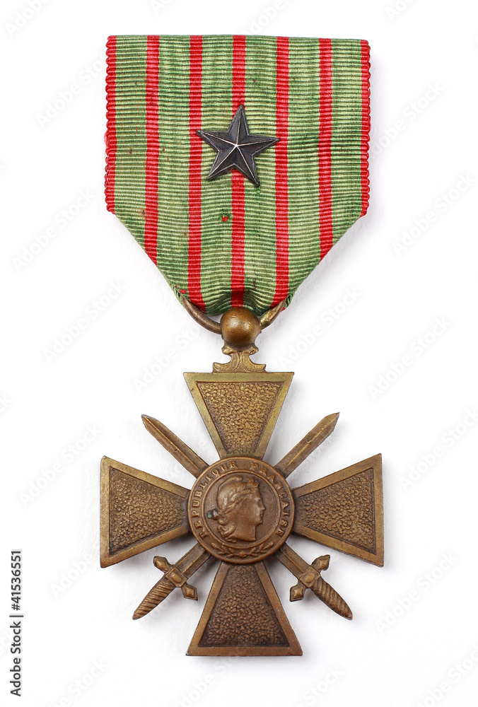 Obraz premium Croix de guerre avec citation 1914 1918