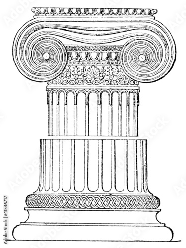 Canvas Print Ionic order. Temple of Athena. Athens.